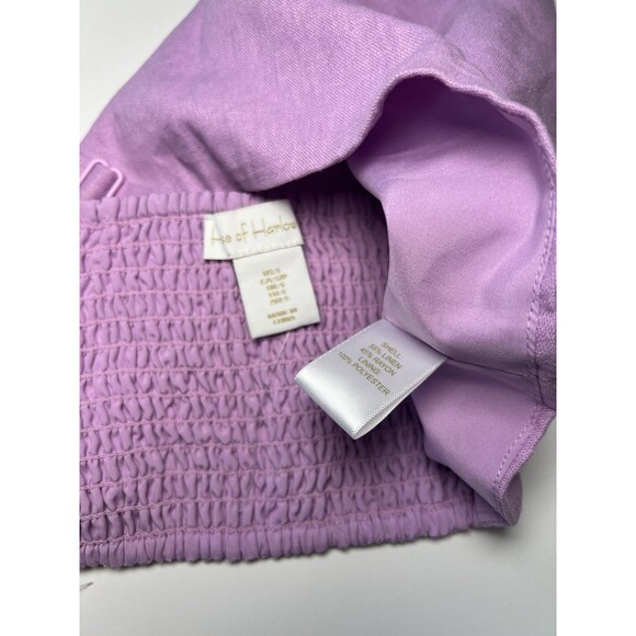 House Of Harlow Smocked Back Crop Adjustable Straps Purple Lilac NWOT Small - Picture 5 of 5
